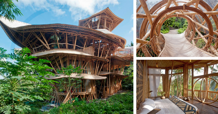 Neparastas mājas no bambusa